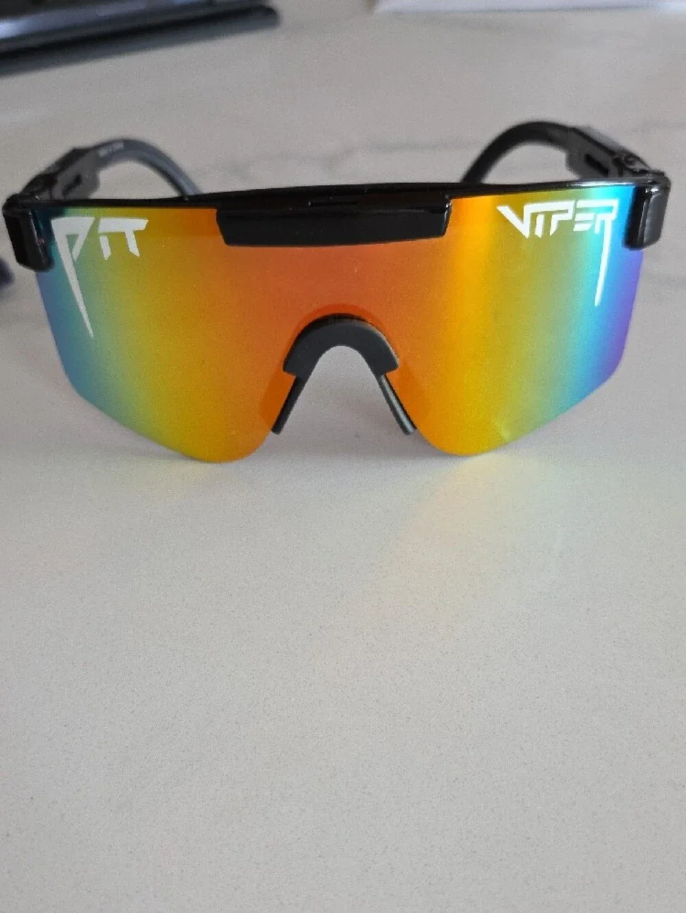 Pit Viper Mirrored Shield Sunglasses - Rainbow Lens